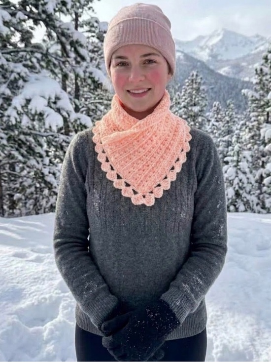 Handmade Sweaters - Women's Peach Crochet Cozy Cowl Neck Accessory NWOT